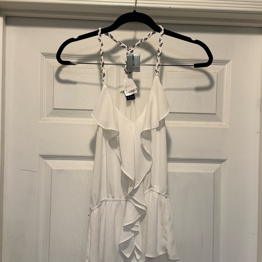 Frederick's of Hollywood Cream Halter Top